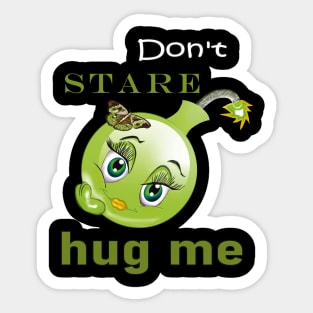 Kawai Sensitive Girl wants a Green Hug Sticker